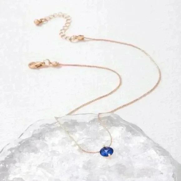 Sapphire Elegance Pendant 14k Gold Filled Necklace - Picture 3 of 3
